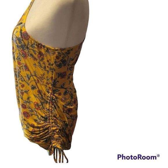 Jessica Simpson Maternity Top Floral Flutter Sleeve Tie Detail Yellow Size Small - Picture 2 of 7